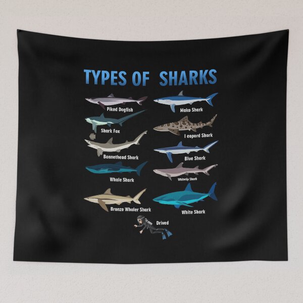 Item preview, Types Of Sharks Educational Colorful Ocean Fish designed and sold by FucaGirl.