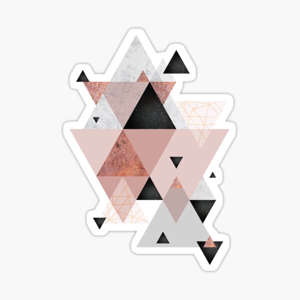 Geometric Compilation in Rose Gold and Blush Pink Sticker