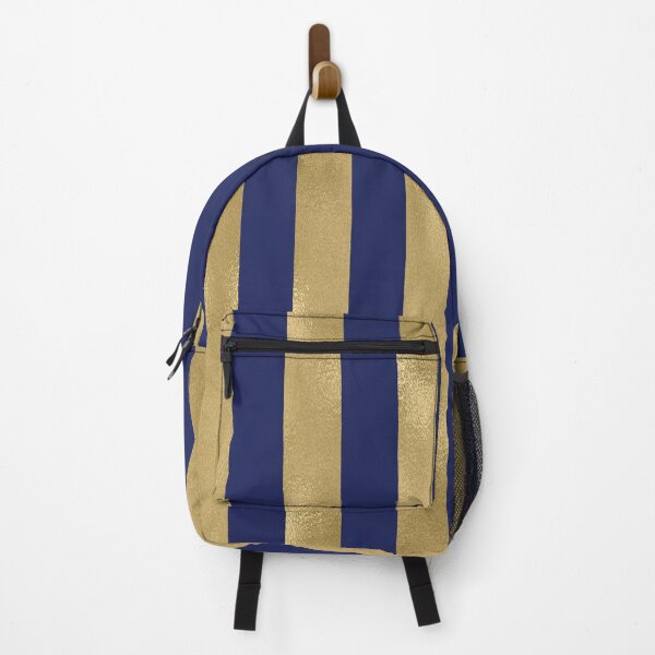 Item preview, Navy Blue and Gold Metallic Vertical Stripes designed and sold by Amy Brinkman.