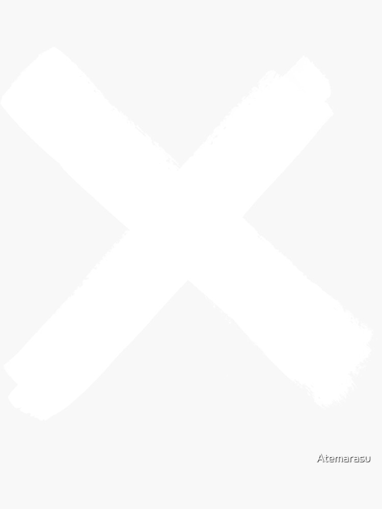 "White X Cross" Sticker by Atemarasu Redbubble