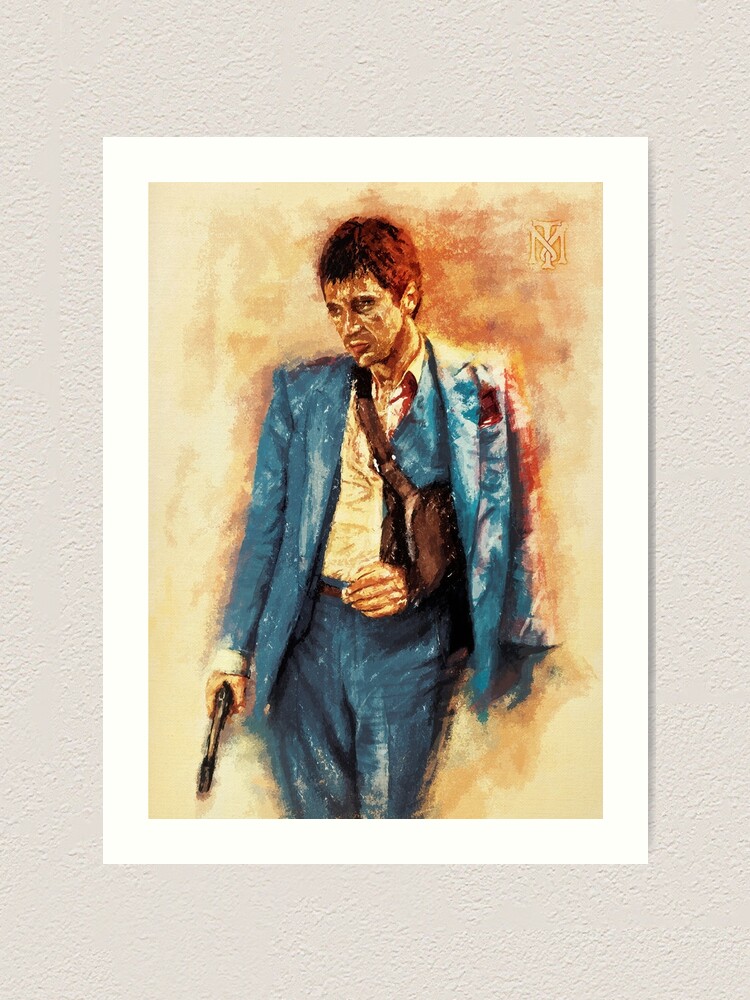 Graffiti Tony Montana Poster Street Art Al Pacino Scarface Movie Canvas  Print Painting Wall Art Picture for Living Room Decor