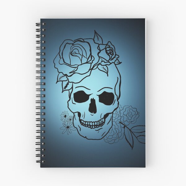 Item preview, Blue Gradient Skull and Roses  designed and sold by MqBelle.
