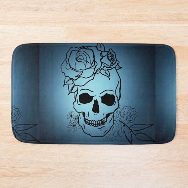 Item preview, Blue Gradient Skull and Roses  designed and sold by MqBelle.