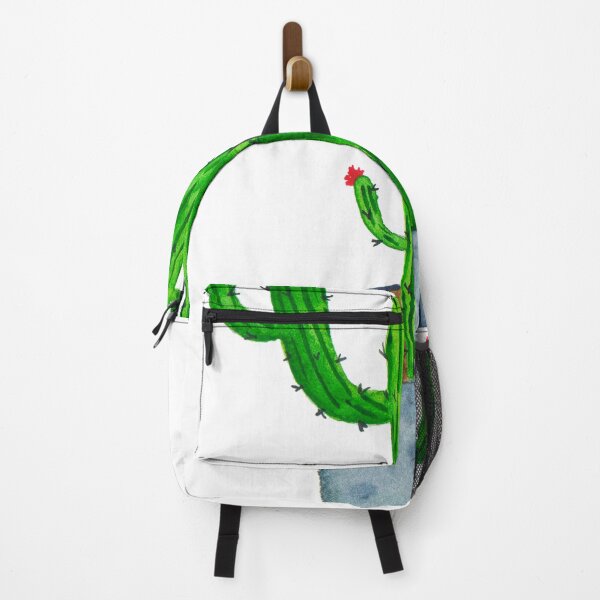 Item preview, Blooming saguaro cactus in the pot watercolor painting. designed and sold by galleasstudio.