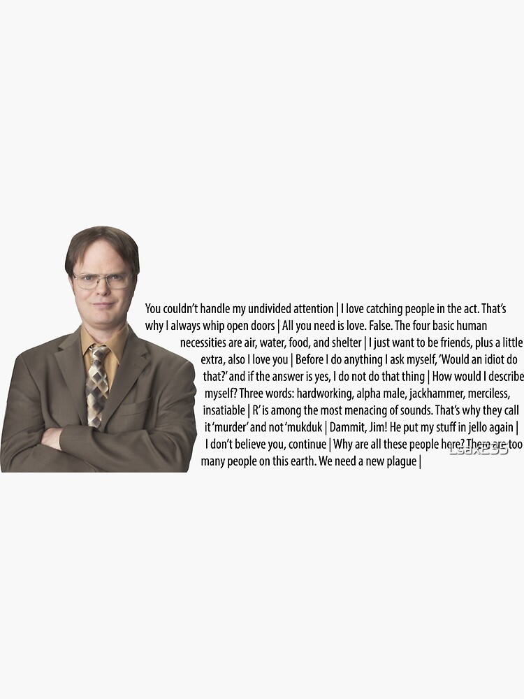 the office dwight quotes sticker by lsax235 redbubble