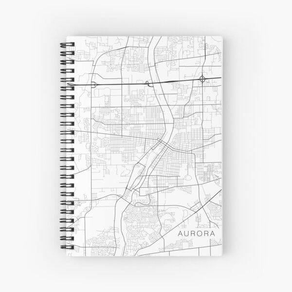 Illinois 1800s Historical Map Black and White Spiral Notebook by