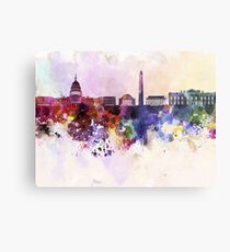 Washington DC skyline in watercolor background Metal Print
