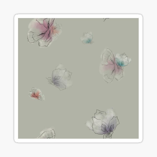Item preview, Wispy Abstract Flowers - Grey designed and sold by StudioHil.