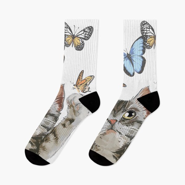Item preview, Adorable Playful Kittycat Feline Butterfly Insects designed and sold by ozunu.