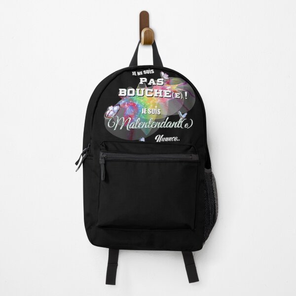 Item preview, Deaf & Hard Hearing Disability Support Rainbow Butterflies Calligraphy on black designed and sold by Jolly-Yosei.