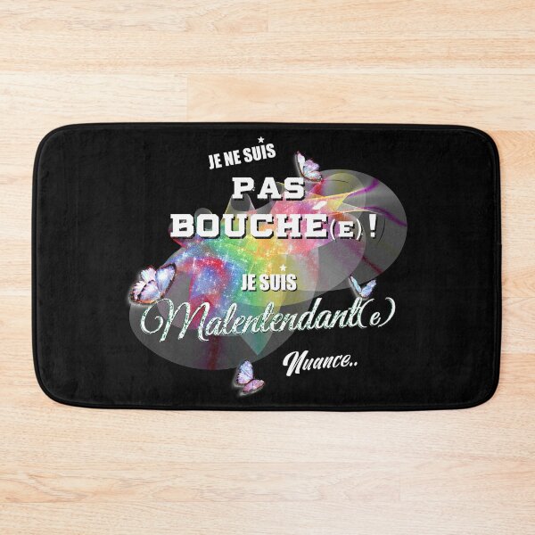 Item preview, Deaf & Hard Hearing Disability Support Rainbow Butterflies Calligraphy on black designed and sold by Jolly-Yosei.