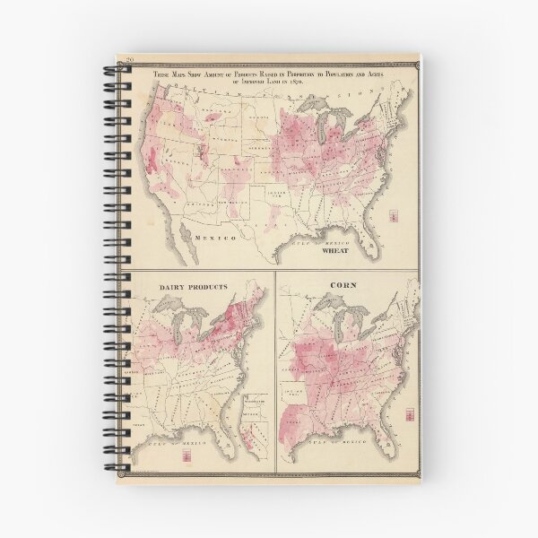 Item preview, Old US Agricultural Farming Map (1878) Vintage American Farms Atlas designed and sold by BravuraMedia.