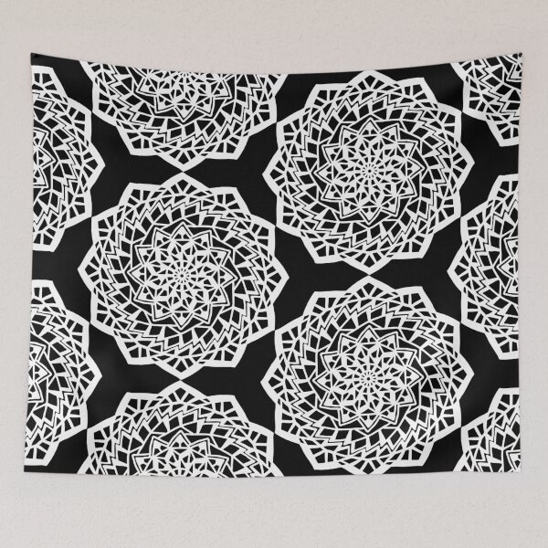 Item preview, White mosaic mandala pattern designed and sold by Ingrid Kumar.