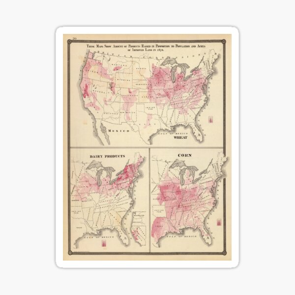 Item preview, Old US Agricultural Farming Map (1878) Vintage American Farms Atlas designed and sold by BravuraMedia.