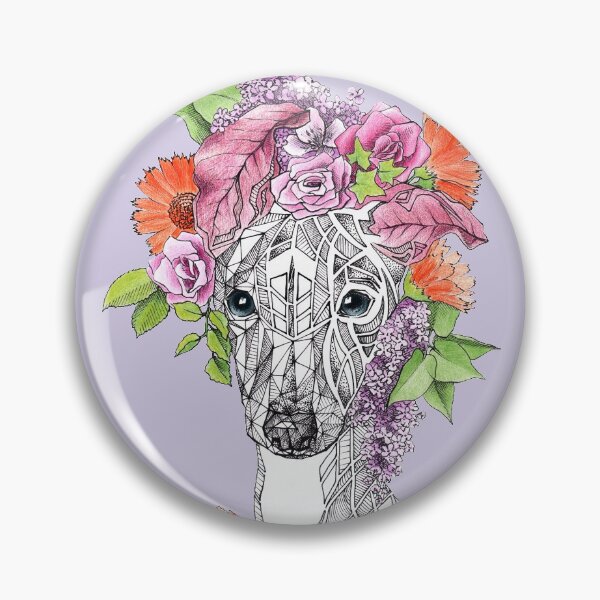 Item preview, Italian greyhound Whippet Dog with Flowers Animal art designed and sold by edrawings38.