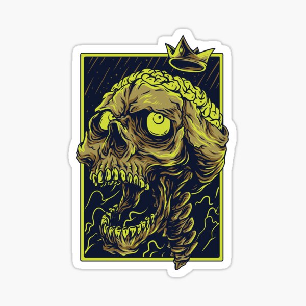 Item preview, Zombie Skeleton Golden Crown Apocalypse Brain designed and sold by ozunu.