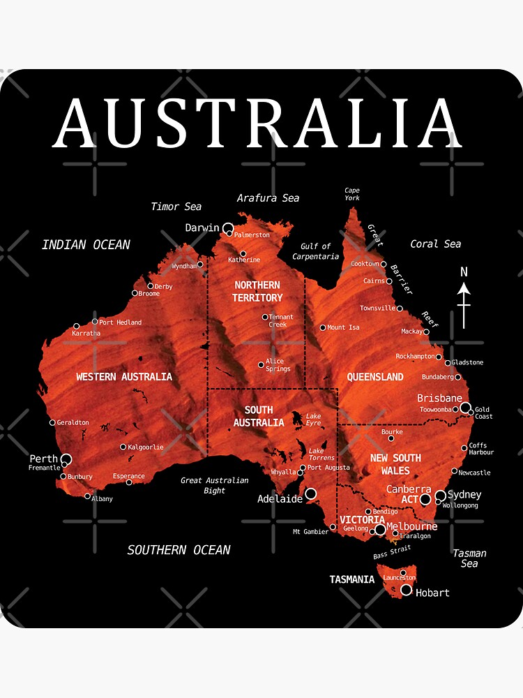 AUSTRALIA MAP ULURU AYERS ROCK Sticker