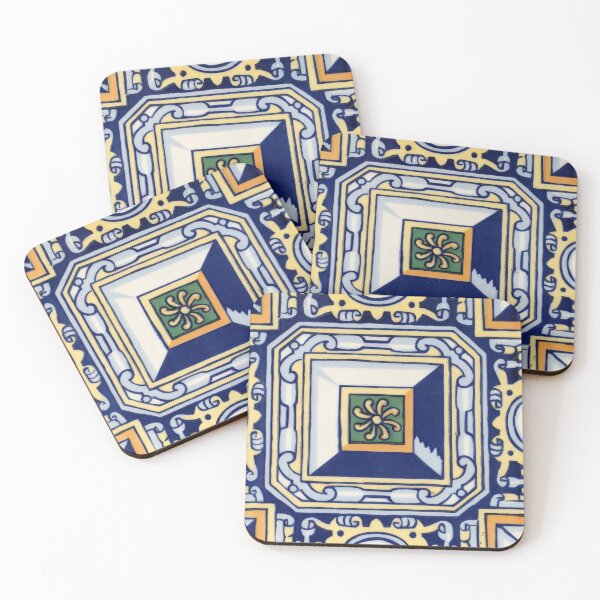 Item preview, Unique colorful Portuguese tile Azulejo designed and sold by SaltedFreckles.