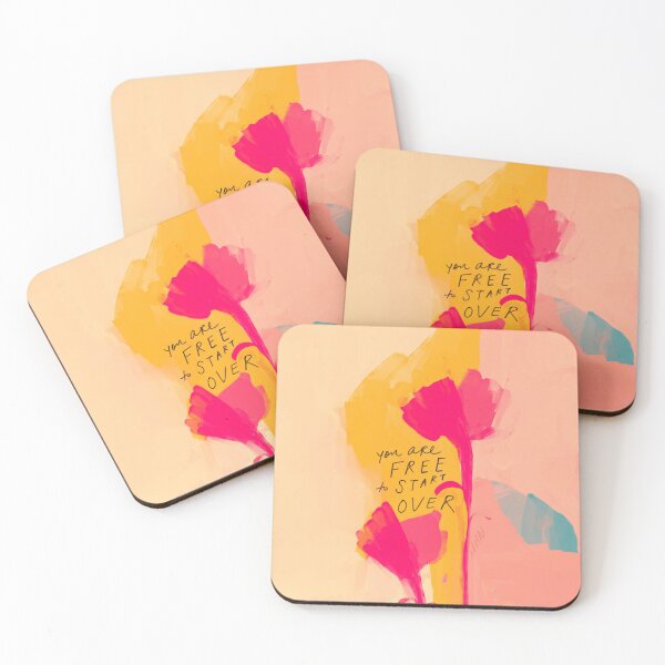 Item preview, You Are Free To Start Over - Inspirational Quote and Abstract Floral Art by Morgan Harper Nichols designed and sold by morgansgoods.