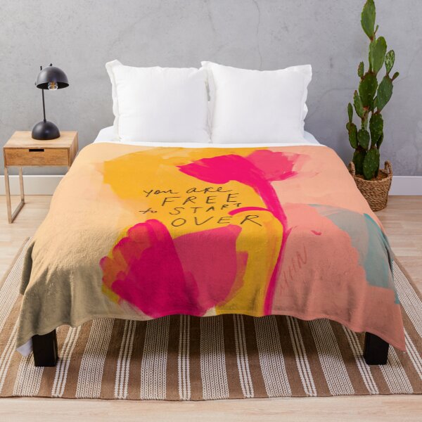 Item preview, You Are Free To Start Over - Inspirational Quote and Abstract Floral Art by Morgan Harper Nichols designed and sold by morgansgoods.