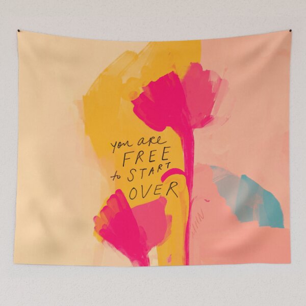 Item preview, You Are Free To Start Over - Inspirational Quote and Abstract Floral Art by Morgan Harper Nichols designed and sold by morgansgoods.