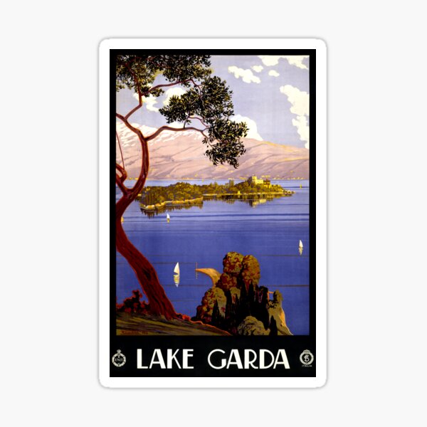 Lake Garda Italy Vintage Poster Restored Sticker For Sale By Vintagetreasure Redbubble