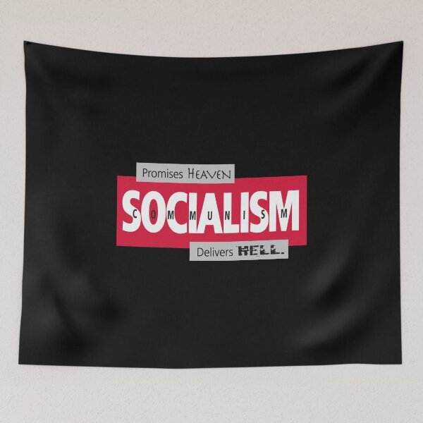 Item preview, ANTI SOCIALISM on black field designed and sold by skRB.