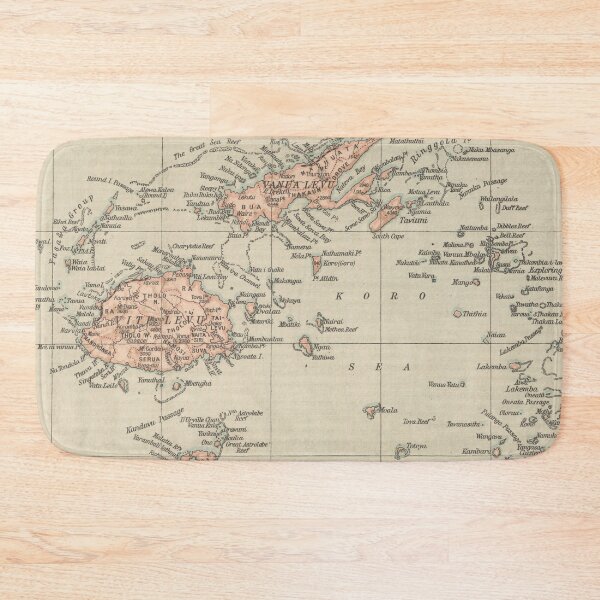 Item preview, Old Fiji Map (1919) Vintage Viti Levu Atlas designed and sold by BravuraMedia.