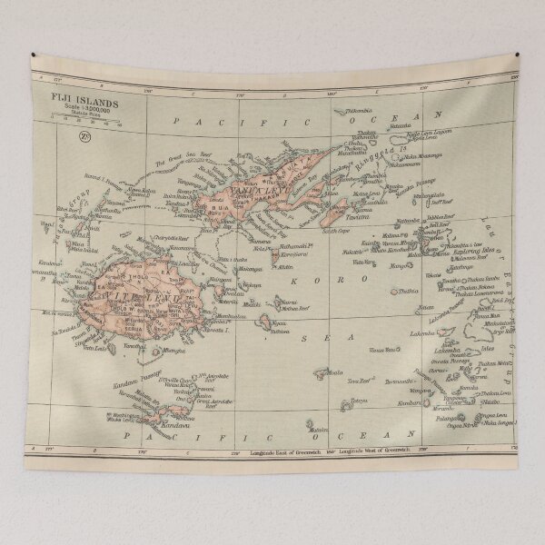 Item preview, Old Fiji Map (1919) Vintage Viti Levu Atlas designed and sold by BravuraMedia.