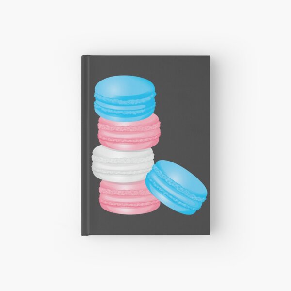 Trans Pride Macaron Gift, Transgender Colorful Sweet Pastel Dessert, Transexual Macaroon LGBT+ Hardcover Journal