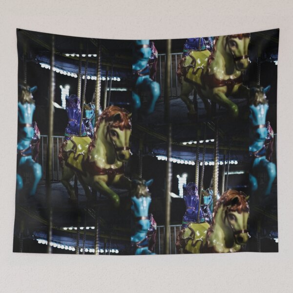 Item preview, Horses on Carousel Merry Go Round at Carnival in Nighttime designed and sold by Stephen Orsillo.
