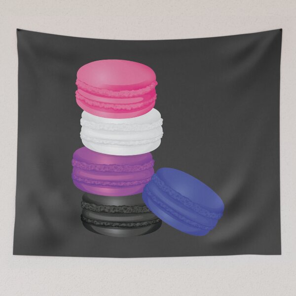 Aperçu de l'œuvre Cadeau de macaron de fierté de genderfluid, dessert pastel sucré coloré de genre fluide, macaron de genderfluid LGBT + créée et vendue par ArtsyloShop.