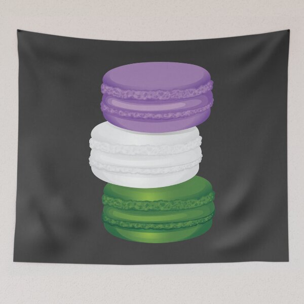 Item preview, Queer Pride Macaron Gift, GenderQueer Colorful Sweet Pastel Dessert, Gender Queer Macaroon LGBT+ designed and sold by ArtsyloShop.