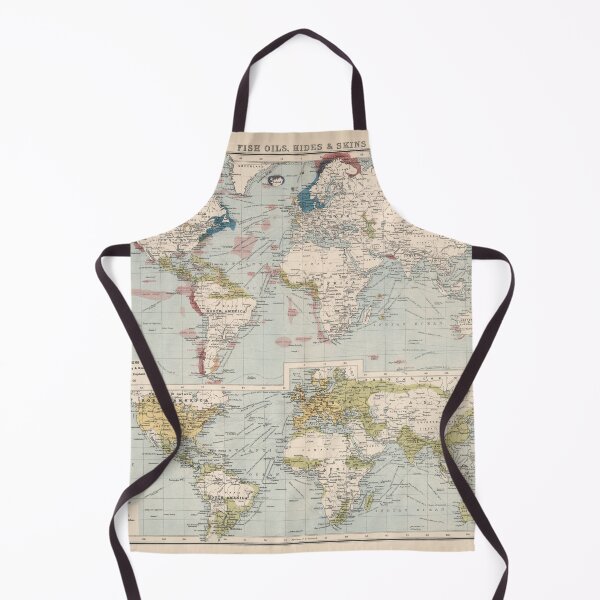 Item preview, Old World Whaling Map (1907) Vintage Global Fish Oil Industry Atlas designed and sold by BravuraMedia.