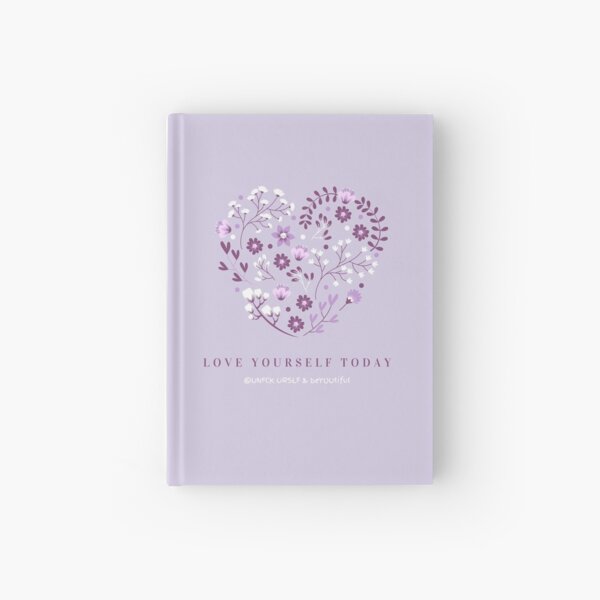 Love Yourself Today Heart Flower Hardcover Journal