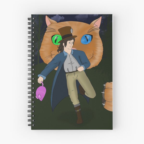 Item preview, Cat and the man in the clock hat designed and sold by MoonlitMadnessDesigns.