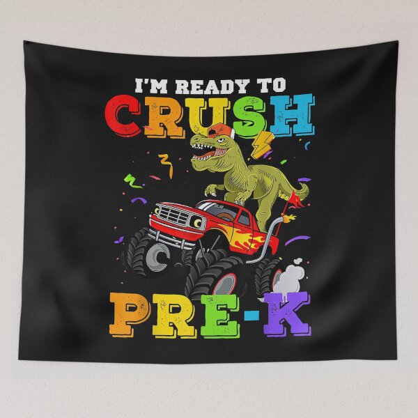 Item preview, Cool I'm Ready To Crush PRE-K Monster Truck Dinosaur T-Rex - Back to school designed and sold by begin-again.