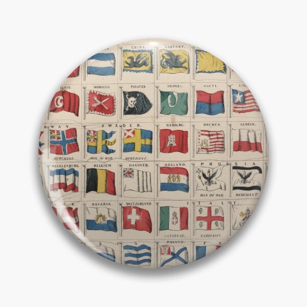 Item preview, Old Flags of The World Chart (1865) Vintage Banners of Various Nations designed and sold by BravuraMedia.