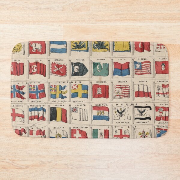 Item preview, Old Flags of The World Chart (1865) Vintage Banners of Various Nations designed and sold by BravuraMedia.