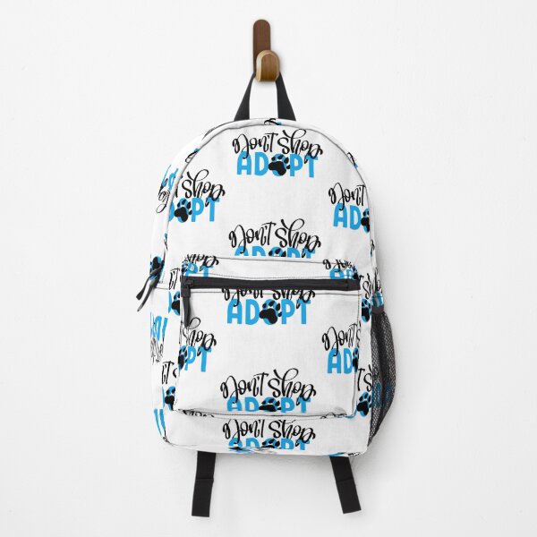 Item preview, Dont Shop Adopt with Paw Print Black + Blue designed and sold by WearWolfDesigns.