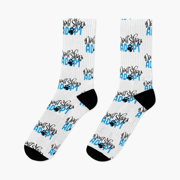 Item preview, Dont Shop Adopt with Paw Print Black + Blue designed and sold by WearWolfDesigns.