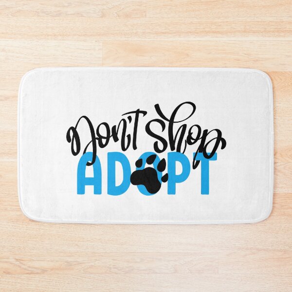 Item preview, Dont Shop Adopt with Paw Print Black + Blue designed and sold by WearWolfDesigns.