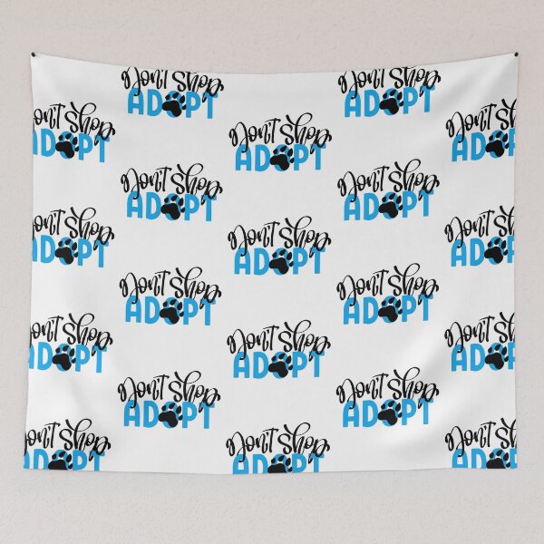 Item preview, Dont Shop Adopt with Paw Print Black + Blue designed and sold by WearWolfDesigns.