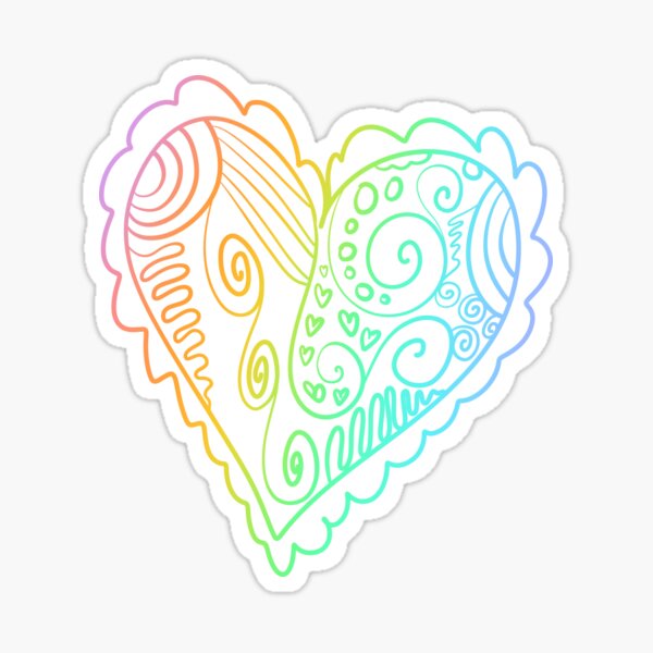 Ombre Heart Stickers for Sale