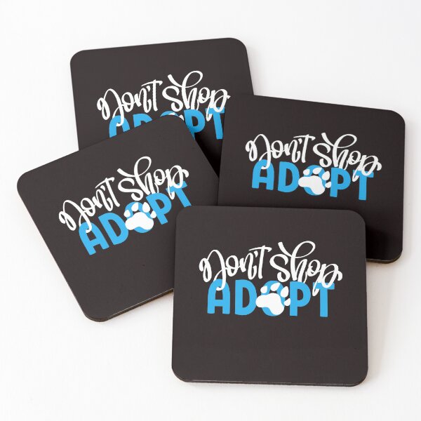 Item preview, Dont Shop Adopt with Paw Print White + Blue designed and sold by WearWolfDesigns.
