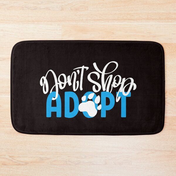 Item preview, Dont Shop Adopt with Paw Print White + Blue designed and sold by WearWolfDesigns.