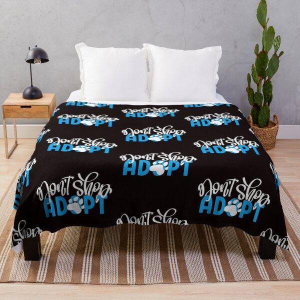 Item preview, Dont Shop Adopt with Paw Print White + Blue designed and sold by WearWolfDesigns.