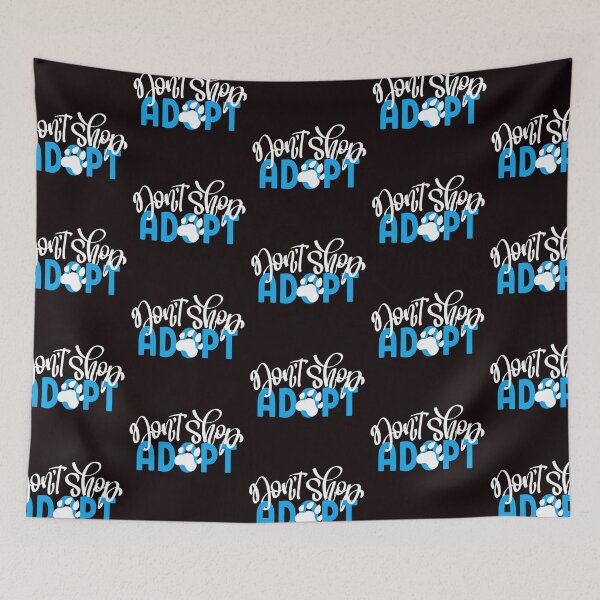 Item preview, No compre Adopte con Paw Print Blanco + Azul designed and sold by WearWolfDesigns.