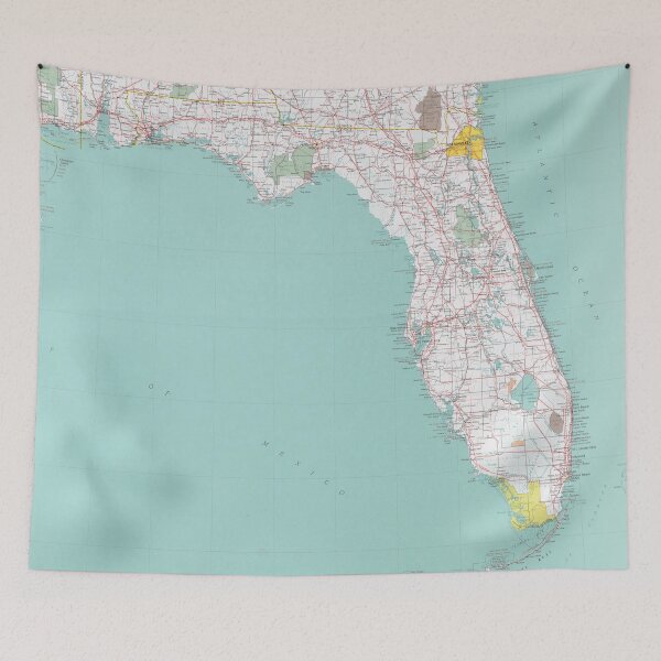 Item preview, Old Florida Map (1976) Vintage Sunshine State Atlas Weekender designed and sold by BravuraMedia.