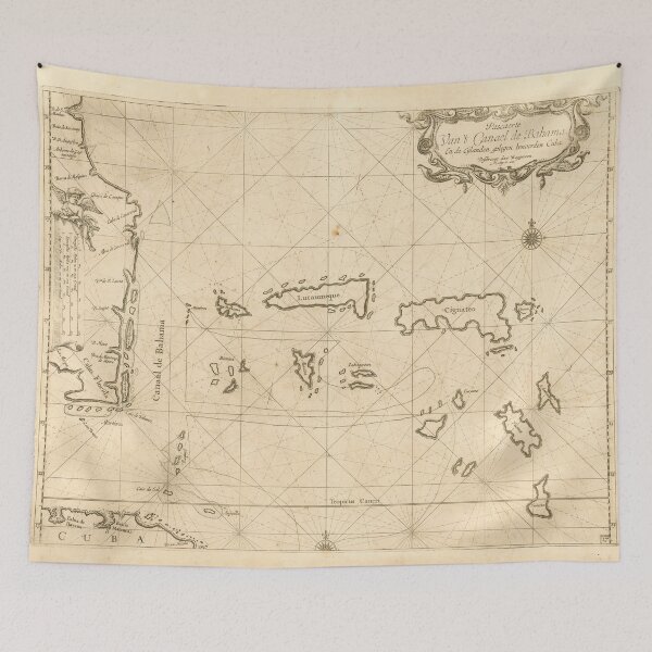 Item preview, Old Florida and Bahamas Map (1680) Vintage Caribbean Chart designed and sold by BravuraMedia.